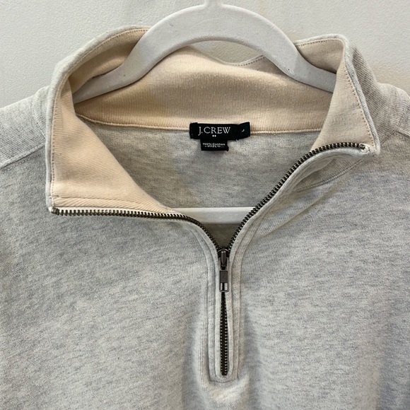 J CREW Men’s 3/4 Zip Sweater Heather Grey Size Large - Picture 4 of 6